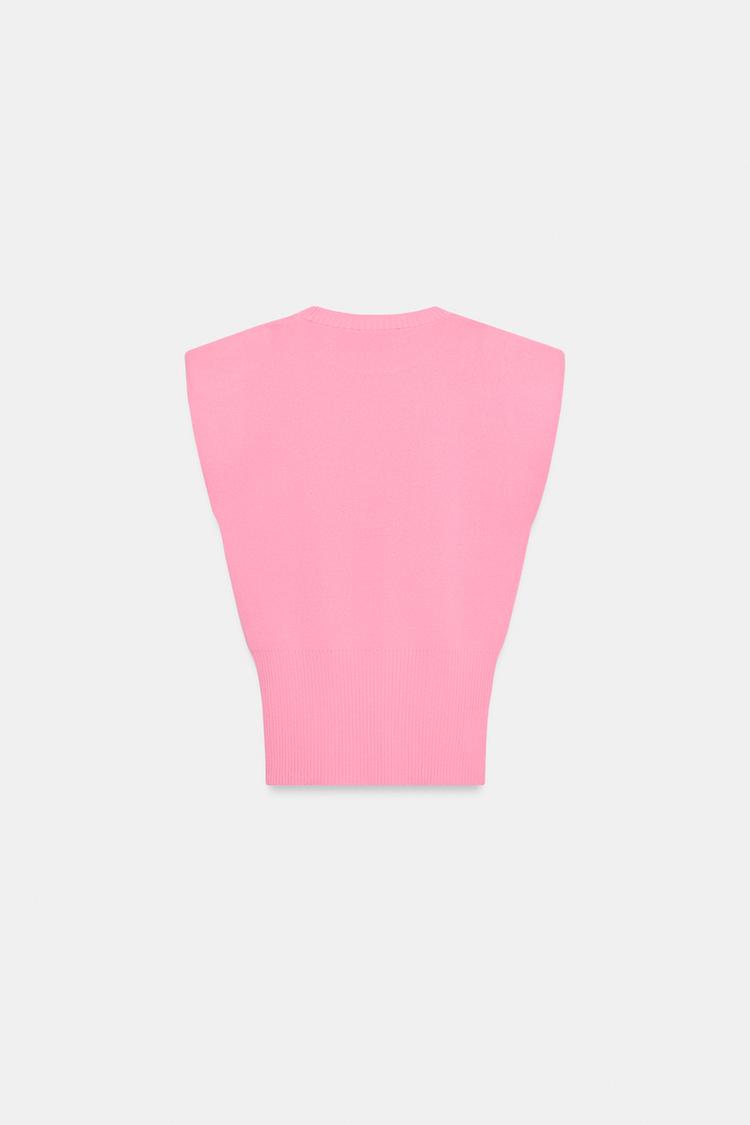 KNIT TOP WITH SHOULDER PADS