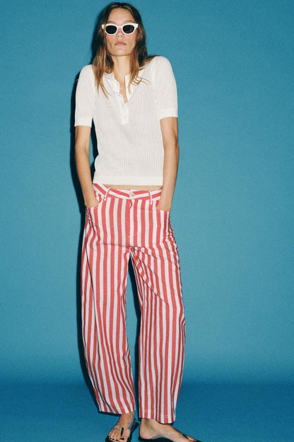 SEMI-SHEER KNIT POLO SHIRT