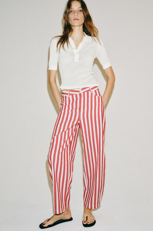 SEMI-SHEER KNIT POLO SHIRT