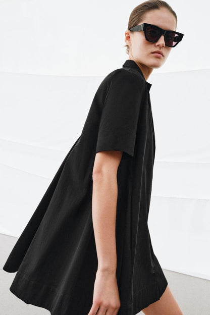 SHORT POPLIN DRESS
