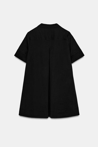 SHORT POPLIN DRESS
