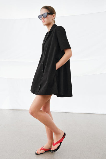 SHORT POPLIN DRESS