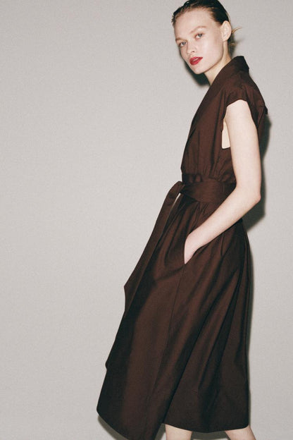 POPLIN PLEATED DRESS