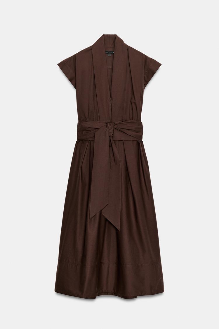POPLIN PLEATED DRESS