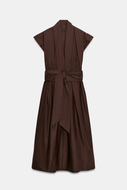 POPLIN PLEATED DRESS
