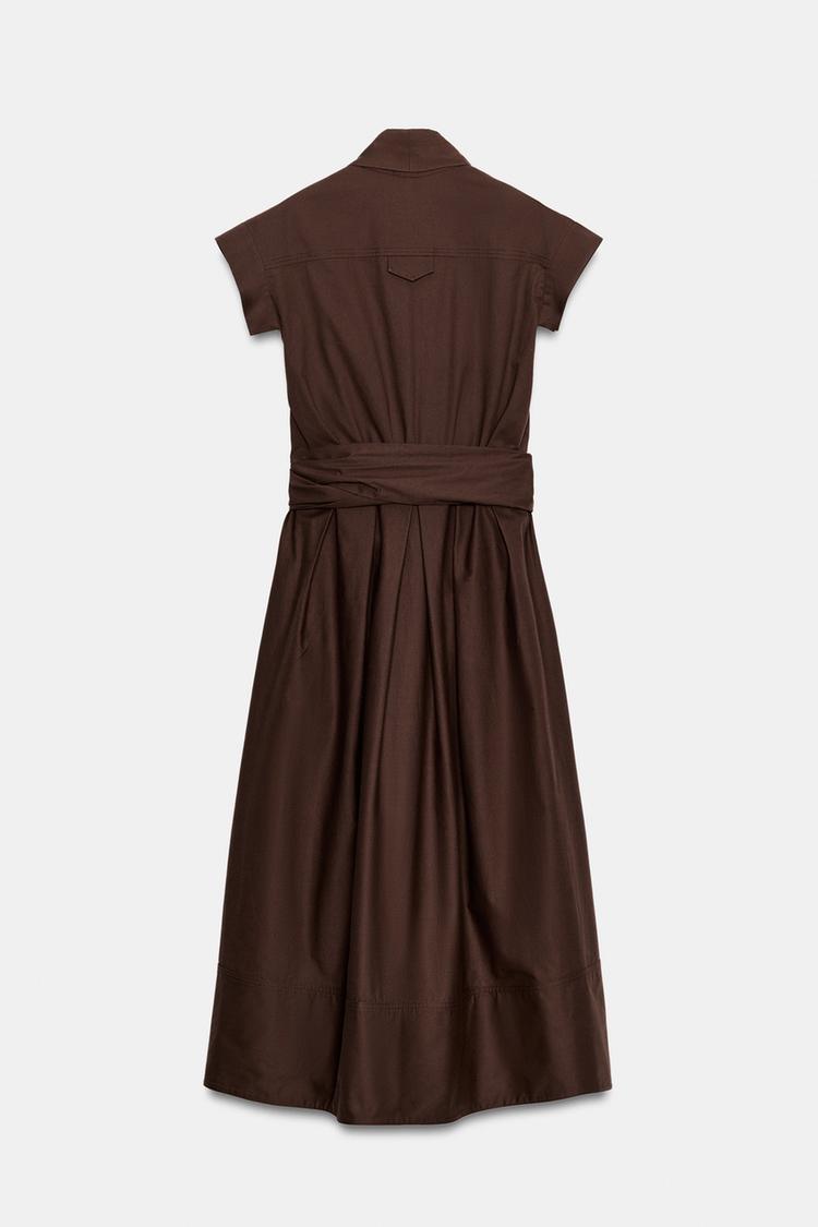 POPLIN PLEATED DRESS