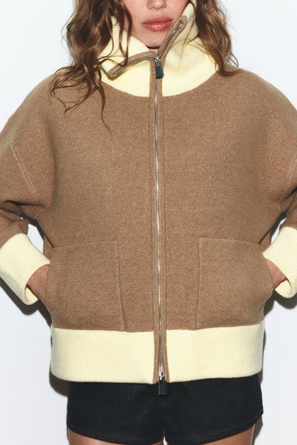 ZIP-UP KNIT CARDIGAN