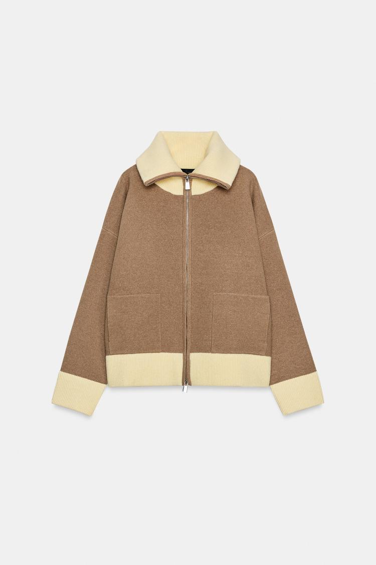 ZIP-UP KNIT CARDIGAN