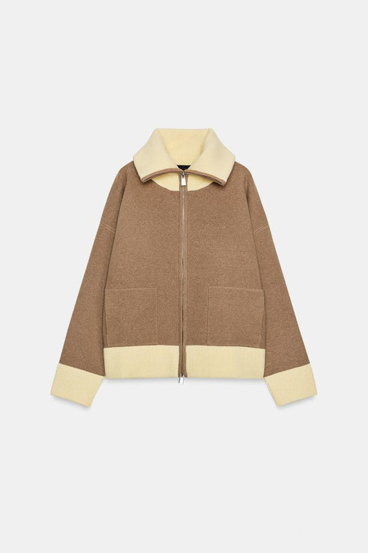 ZIP-UP KNIT CARDIGAN