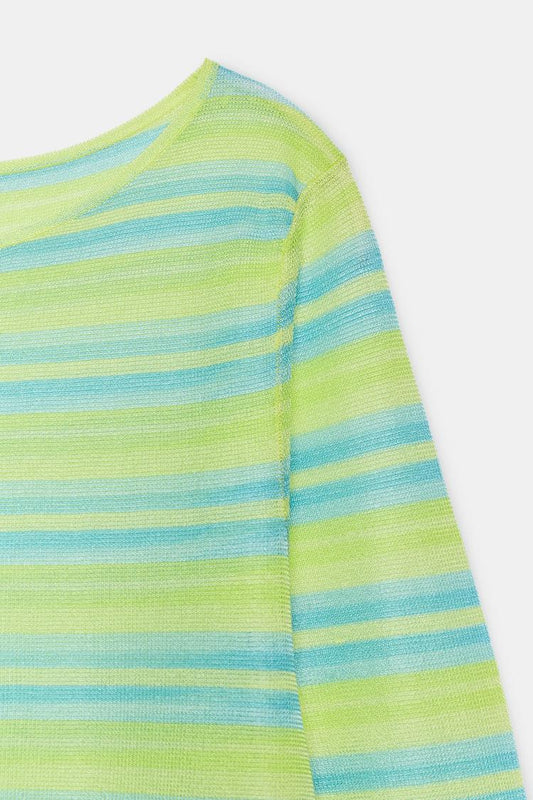 STRIPED KNIT MINI DRESS
