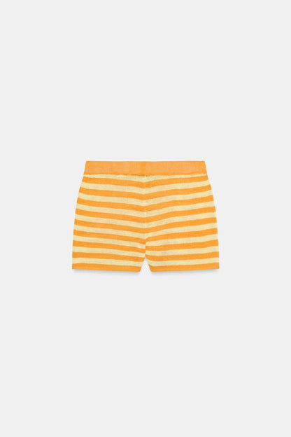 STRIPED KNIT SHORTS