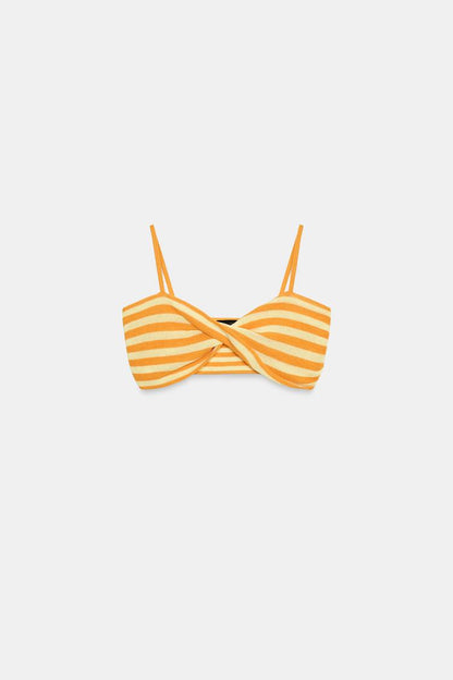 KNIT STRIPED CROP TOP