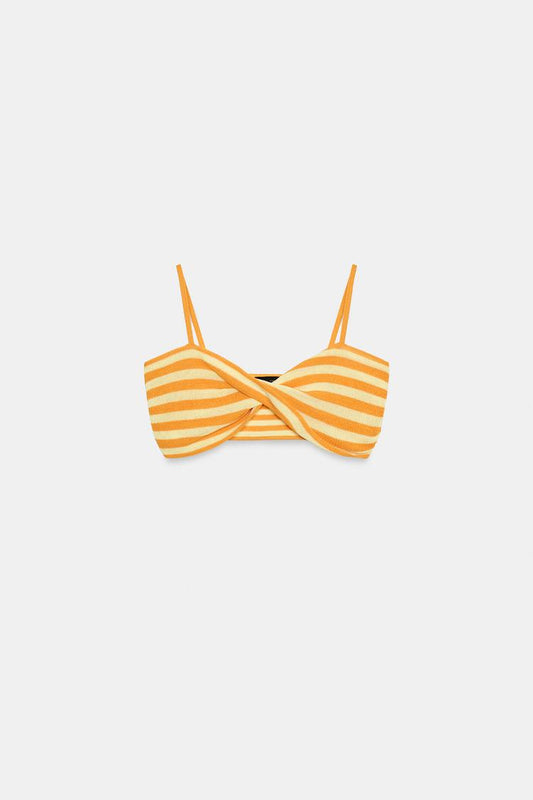 KNIT STRIPED CROP TOP