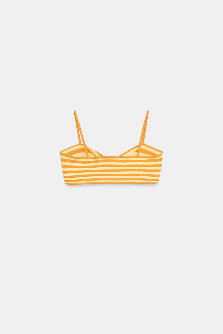 KNIT STRIPED CROP TOP