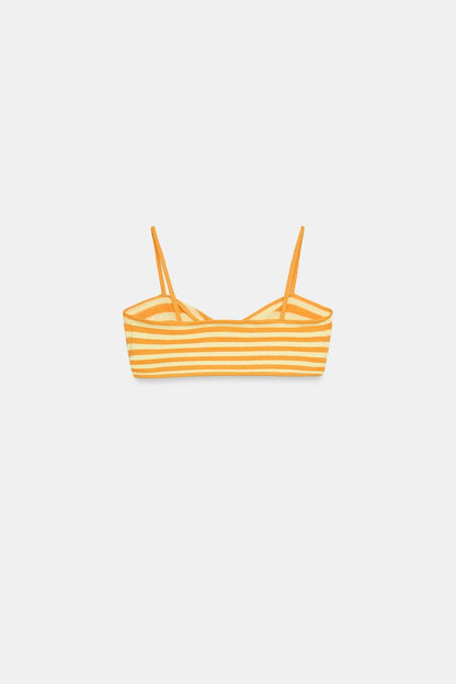 KNIT STRIPED CROP TOP