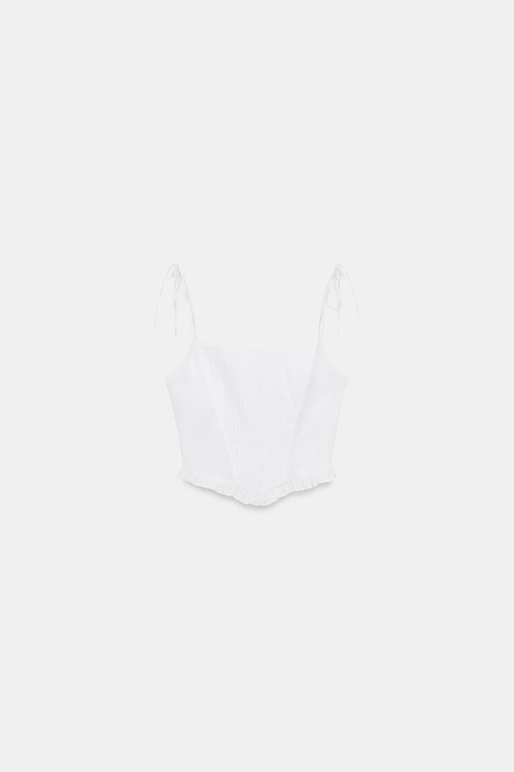 CORSETRY-INSPIRED POPLIN CROP TOP
