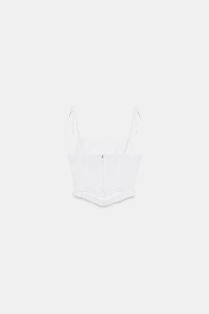 CORSETRY-INSPIRED POPLIN CROP TOP