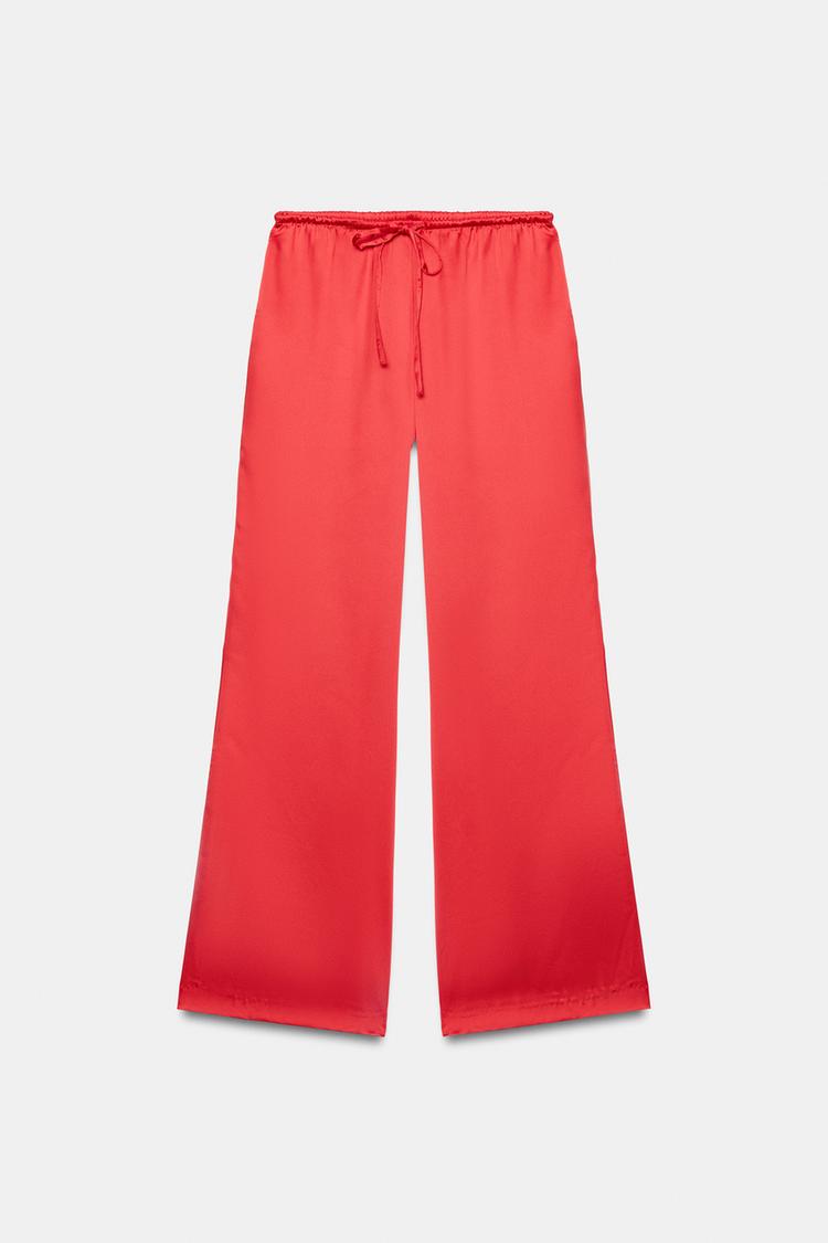 SATIN TROUSERS WITH DRAWSTRINGS