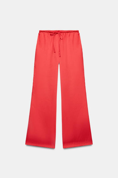 SATIN TROUSERS WITH DRAWSTRINGS