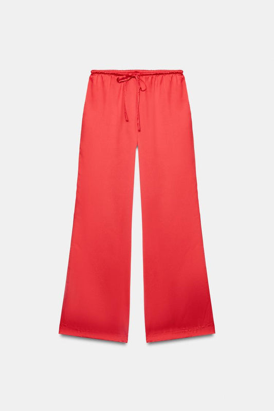 SATIN TROUSERS WITH DRAWSTRINGS