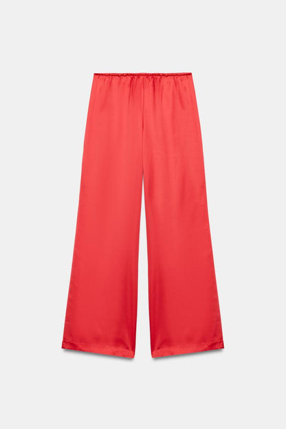 SATIN TROUSERS WITH DRAWSTRINGS