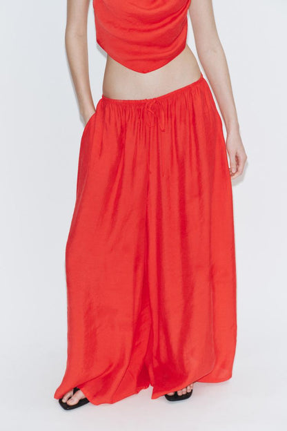 DRAWSTRING PALAZZO TROUSERS