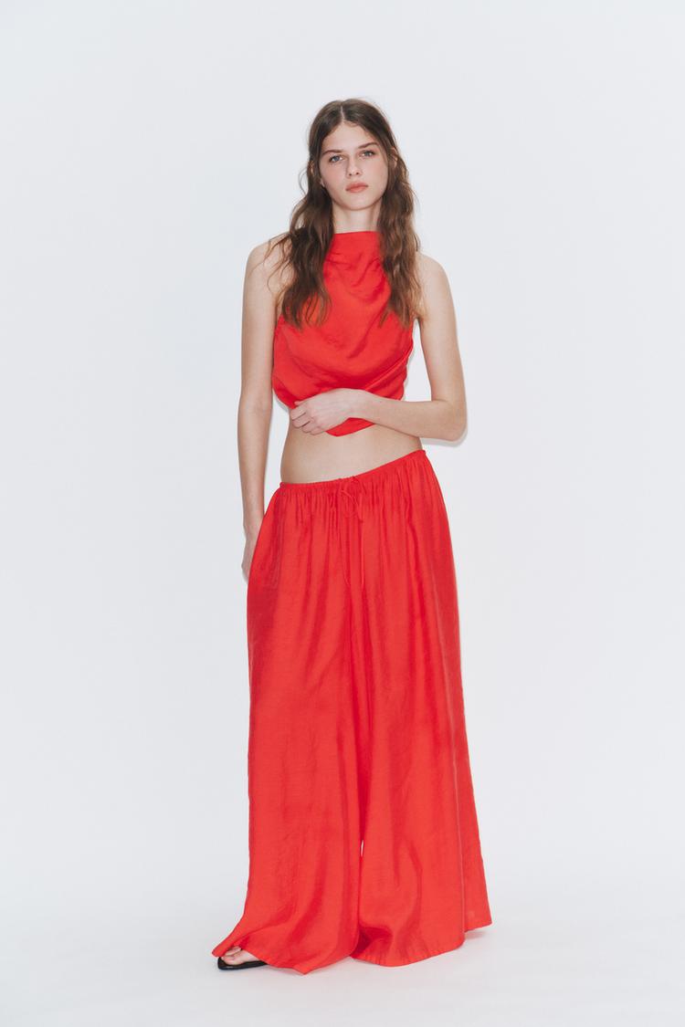 DRAWSTRING PALAZZO TROUSERS