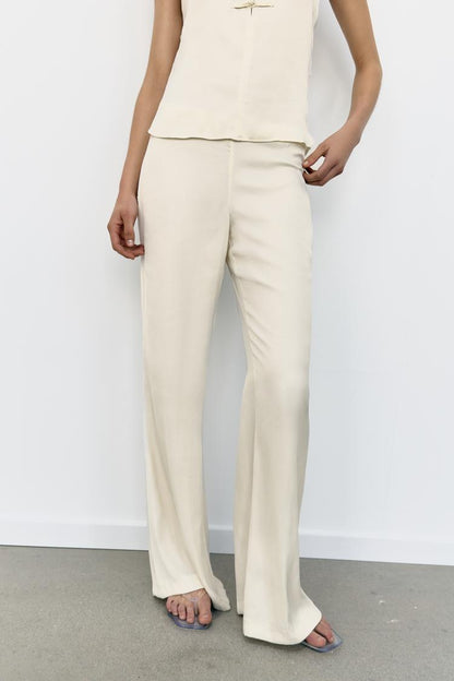 SATIN FLARE TROUSERS