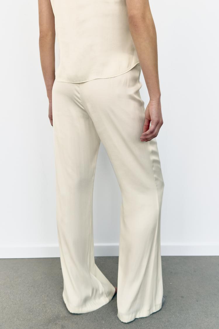 SATIN FLARE TROUSERS
