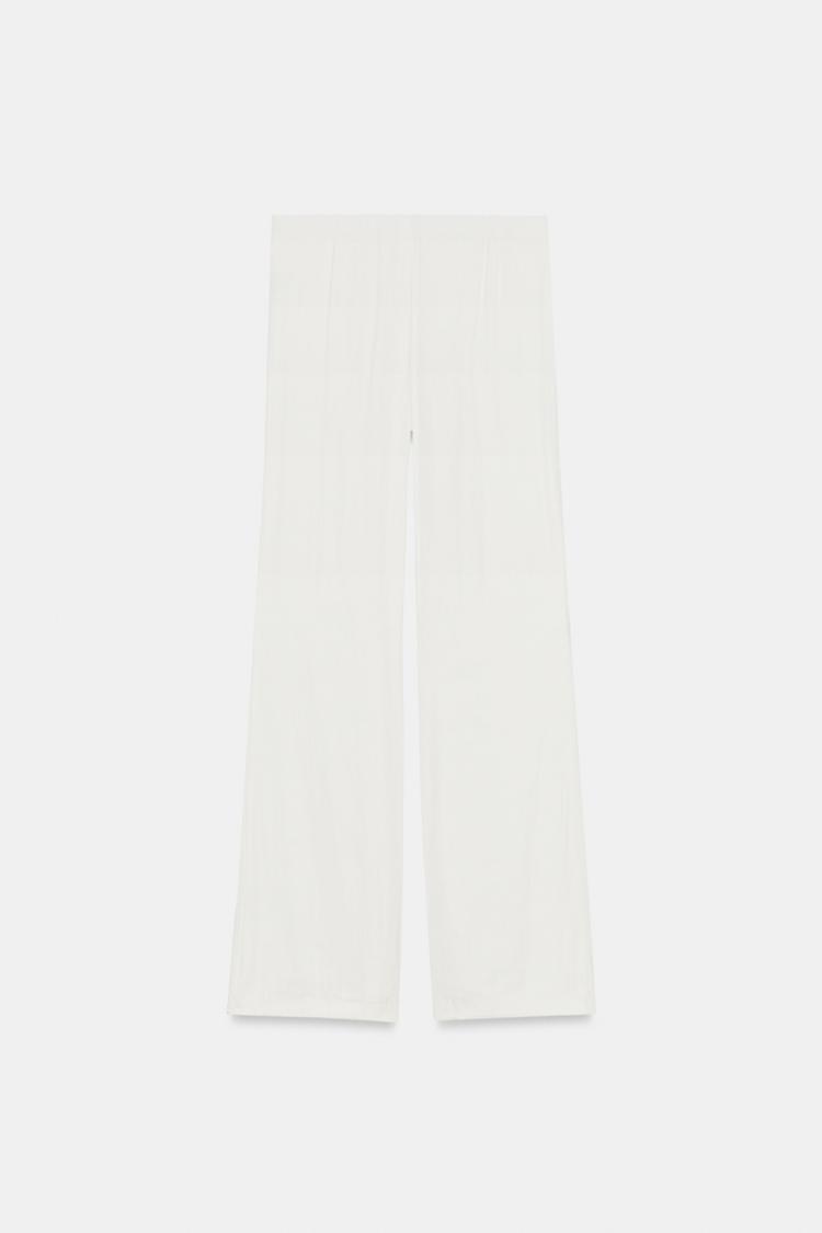 SATIN FLARE TROUSERS
