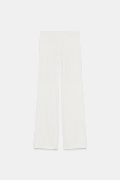 SATIN FLARE TROUSERS