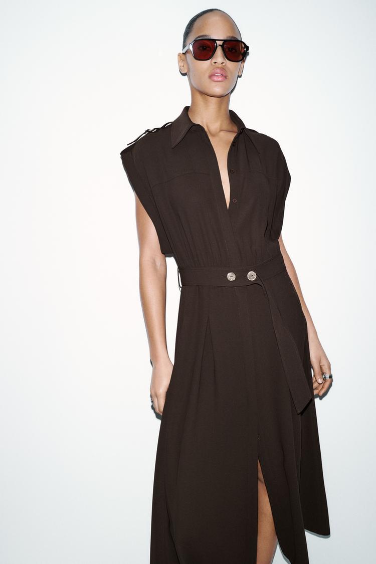 MIDI DRESS WITH BELT