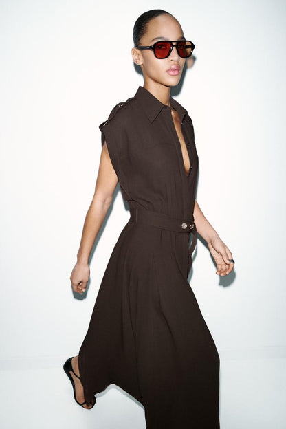 MIDI DRESS WITH BELT