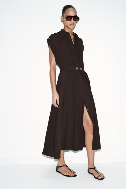 MIDI DRESS WITH BELT