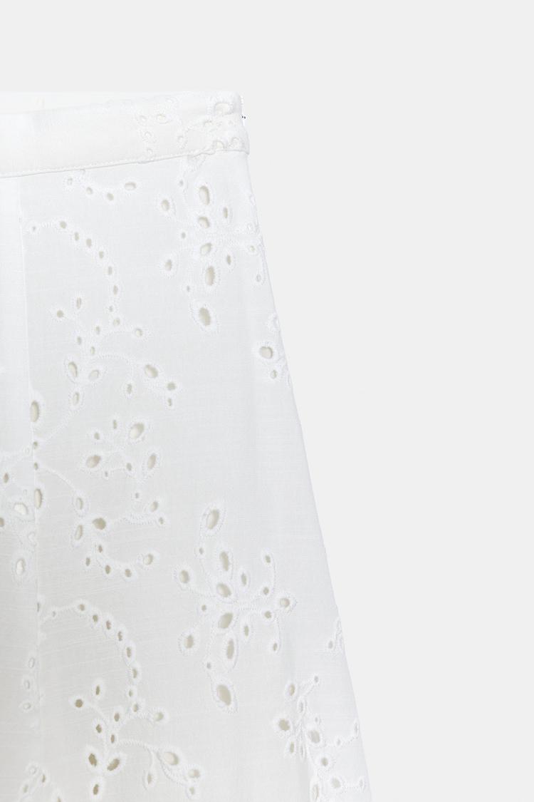 CUTWORK EMBROIDERY MIDI SKIRT