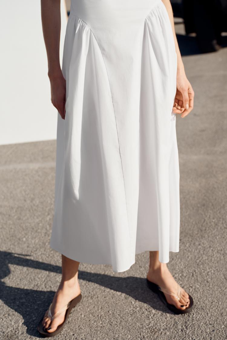 POPLIN HALTERNECK DRESS