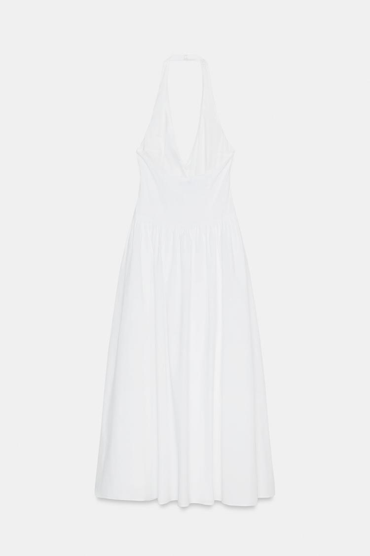 POPLIN HALTERNECK DRESS