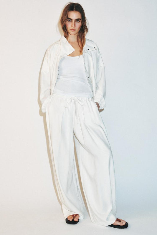 FLOWING TROUSERS WITH ADJUSTABLE HEM