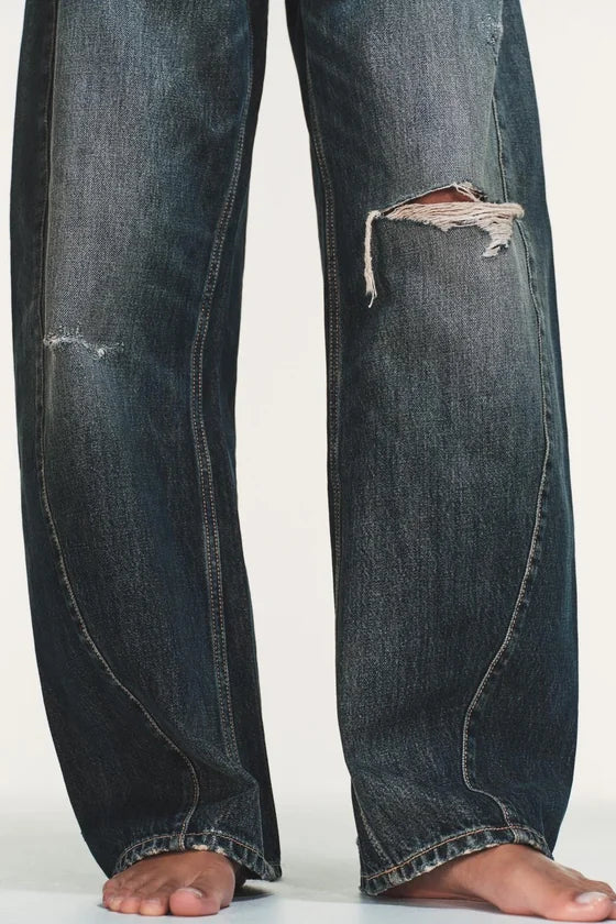 TRF MID-RISE BAGGY BALLOON JEANS