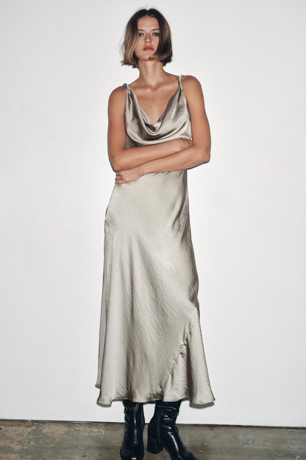 LONG SATIN DRESS