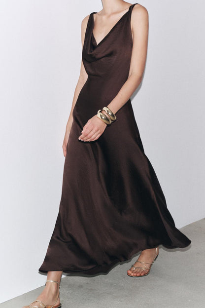 LONG SATIN DRESS