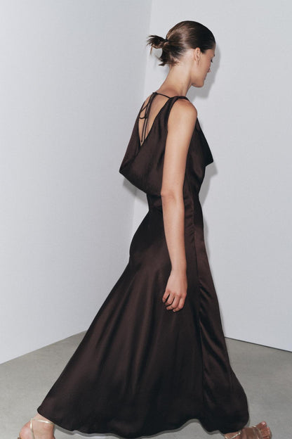 LONG SATIN DRESS
