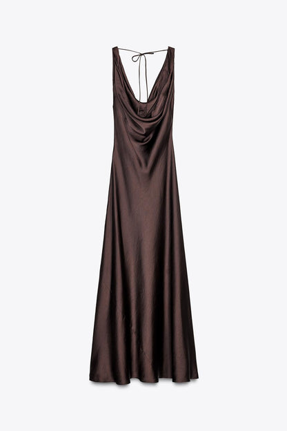 LONG SATIN DRESS