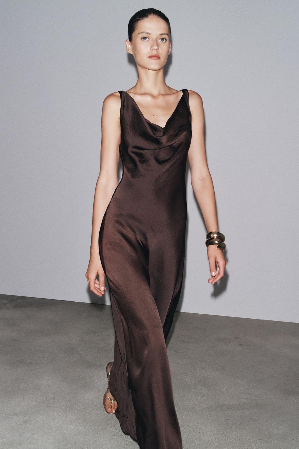 LONG SATIN DRESS