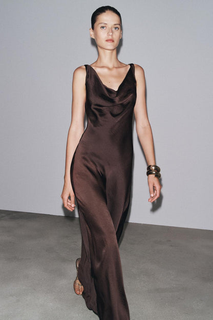 LONG SATIN DRESS