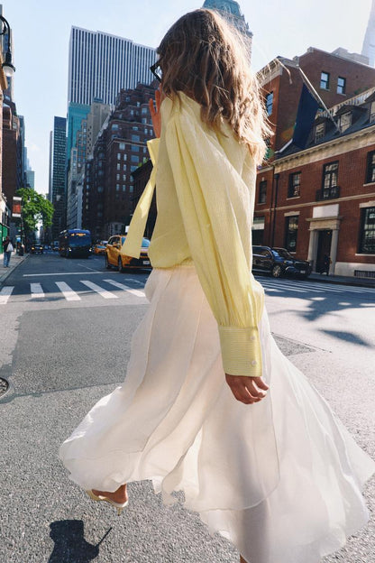 FLOWING MIDI SKIRT