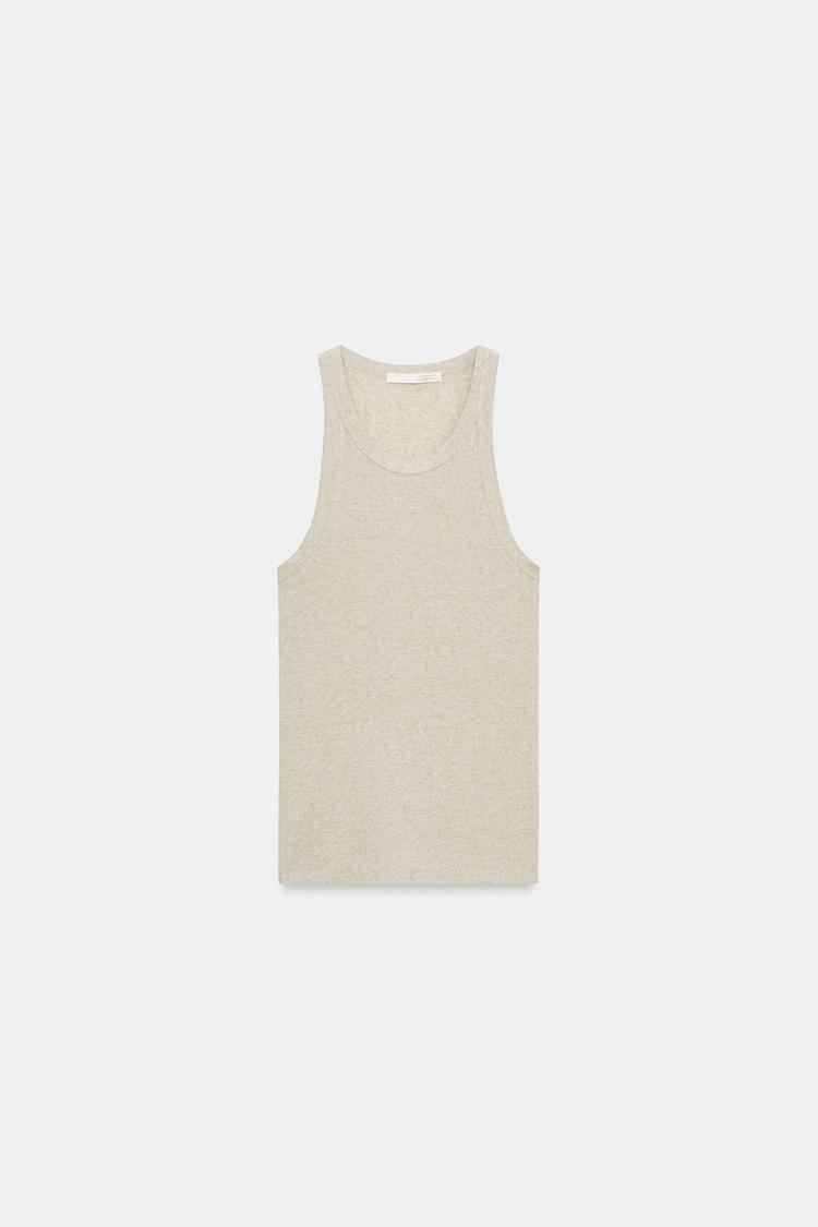 LINEN BLEND HALTER TOP