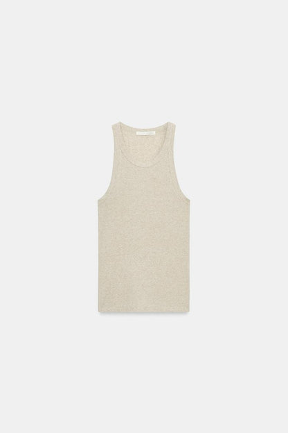 LINEN BLEND HALTER TOP