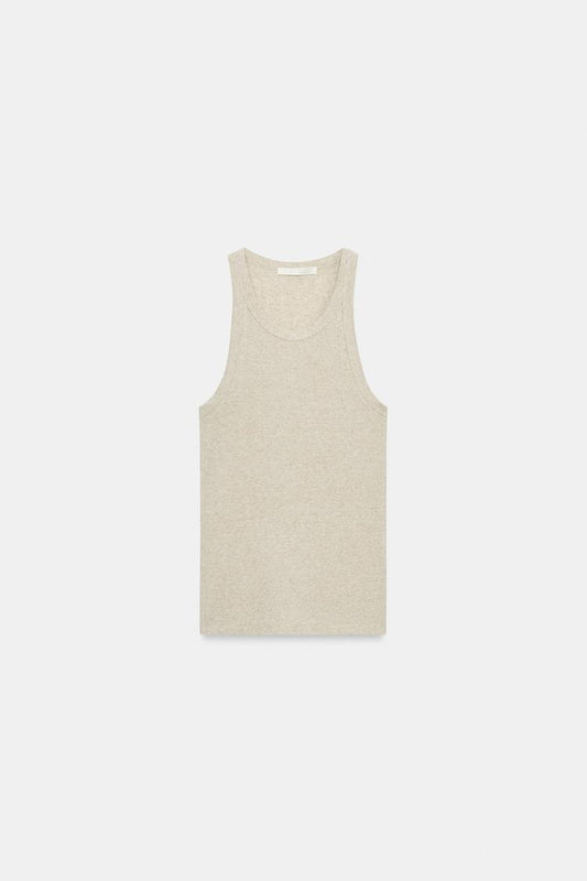 LINEN BLEND HALTER TOP