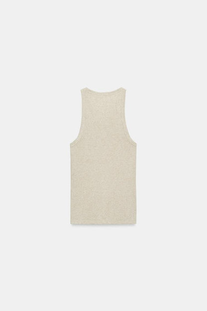 LINEN BLEND HALTER TOP